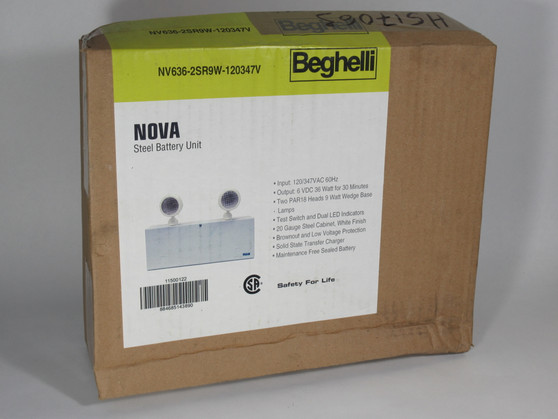 Beghelli NV636-2SR9W-120347V Steel Battery Unit 120/347VAC 60Hz 36W BOX DMG NEW