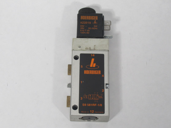 Hoerbiger S9-581RF-1/8 Solenoid Valve 5/2 10 Bar 24VDC 5W USED