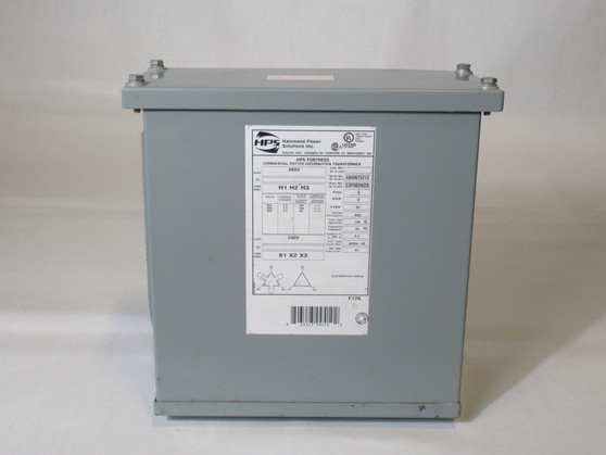 HPS C3F002KDS QT Transformer 2kVA Pri 480V Sec 240V 3Ph 60Hz SHELF WEAR USED