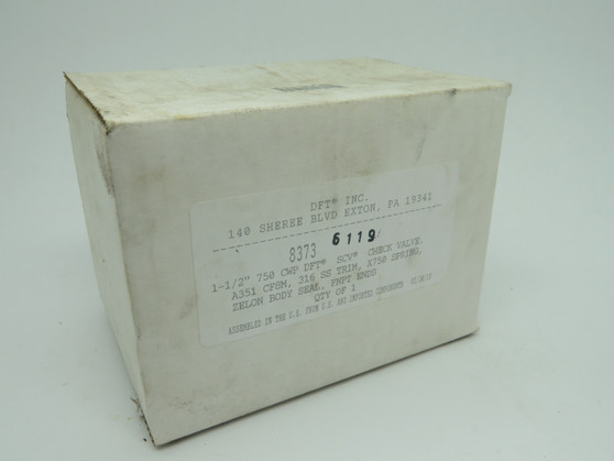DFT Inc. 8373 Check Valve 1-1/2" NPT 750cwp NEW