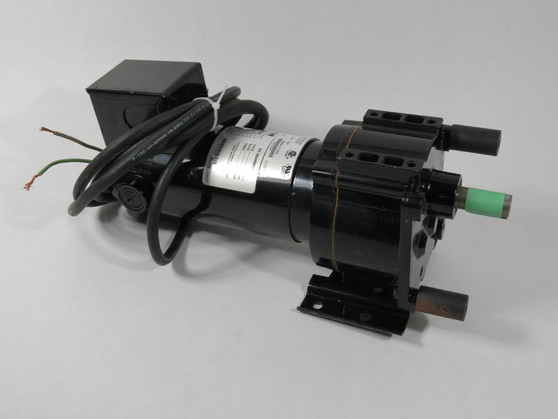Bison 011-336-2028 DC Gearmotor 28.1:1 112 in-lbs 1/8HP 64RPM 90VDC 1.33A USED