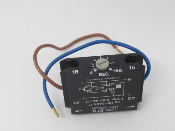 Danfoss 047H0184 Black OFF Delay Contactor Timer 4-160Sec 110-240VAC USED