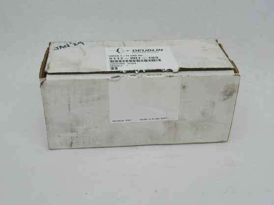 Deublin 2117-001-103 Rotating Union 1"-14 UNS RH 1/2"-14 NPT 10bar NEW