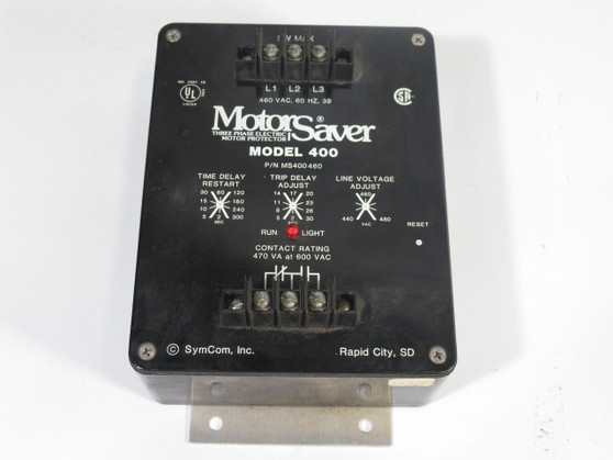 MotorSaver MS400460 Motor Protector Model 400 460VAC 60Hz 3ph USED
