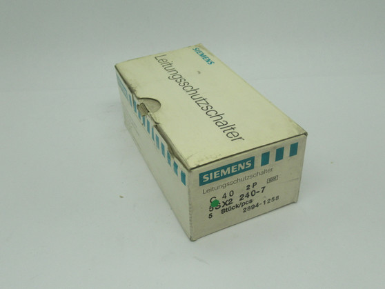 Siemens 5SX2240-7 Circuit Breaker C40 2-Pole 40A 480VAC 5-Pack NEW