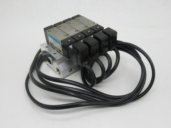 Kuroda PCS2412-NB-115L Solenoid Manifold Assembly 4-Valve 115V SHELF WEAR NOP