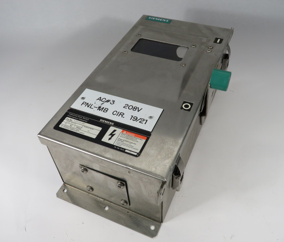 Siemens 4ID361NF Non-Fused Disconnect Switch w/Window 30A 600VAC/CA 3P USED