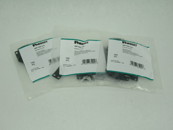 Panduit MP150-C0 Wire Marker Plate 1.50x0.75" Black 3 Packs of 100 Each NWB