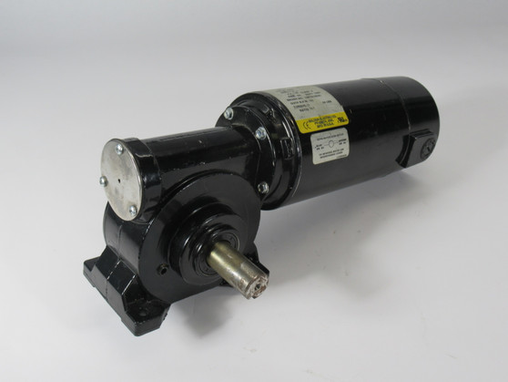 Baldor DC Gearmotor 33:1 75 lb-in 1/4HP 104RPM 180VDC JK TENV 1.25A w/1 Key USED