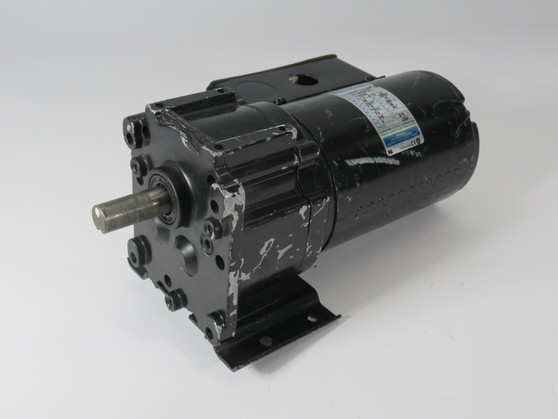 Leeson AC Gearmotor 216:1 345 lb-in .06HP 8RPM 115/230V 38 TENV 1Ph W/O Key USED