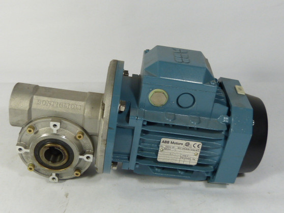 ABB 0.90HP 1680RPM 360V TEFC 3Ph 2A 60Hz C/W Gearbox 24:1 Ratio  USED
