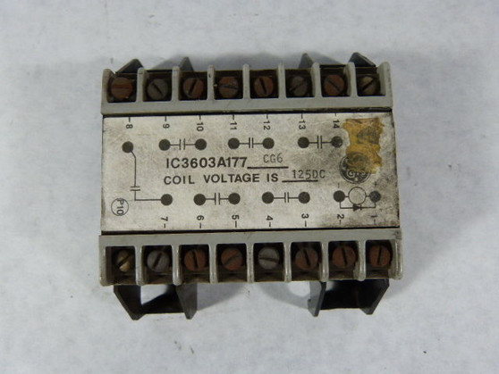 General Electric IC3603A177CG6 Potted Relay Coil Voltage 125DC  USED