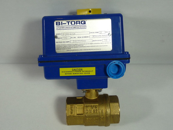 Bi-Torq BI-100-B4X Electric Actuator 24VDC 100 Torque w/ 1-1/4" Valve USED