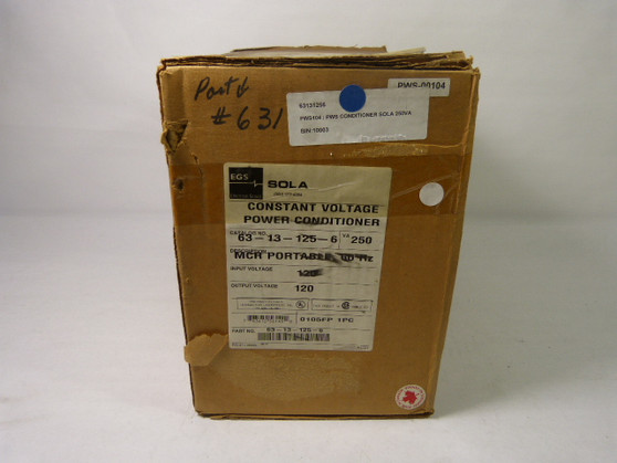 Sola 63131256/PWS104 Constant Voltage Conditioner 250Va 60Hz  NEW