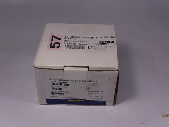 Goodyear B2-JCFX90-0404 Female Hydraulic Fitting 35-Pack BOX DAMAGE NEW