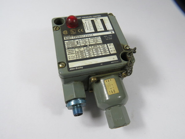 Allen-Bradley 836T-T253JX122X15 Pressure Control Switch 350PSI 600VAC USED