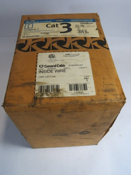 General Cable 2133456CAH 24AWG Cat3 Communication Cable 550’  NOP