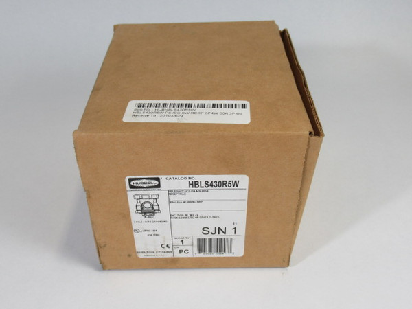 Hubbell HBLS430R5W Switched Pin & Sleeve Receptacle 20A 3Ph 600VAC NEW