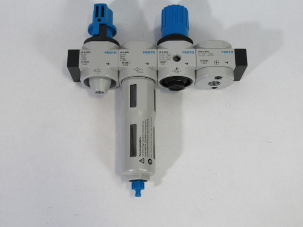 Festo 192551 LF-D-MINI Filter Regulator Assembly 16 bar 230 psi 1.6 mPa USED