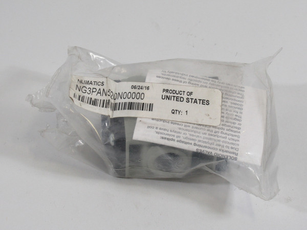 Numatics NG3PAN520N00000 Poppet Valve 36-145 psig 0-759.5mmHg NEW