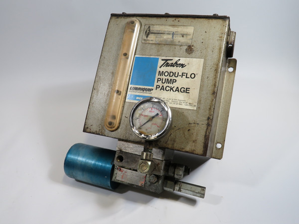 Trabon MPP-TI-NPT-A3-G2 Modu-Flo 12-Pint Reservoir Assy w/Pump + Gauge USED