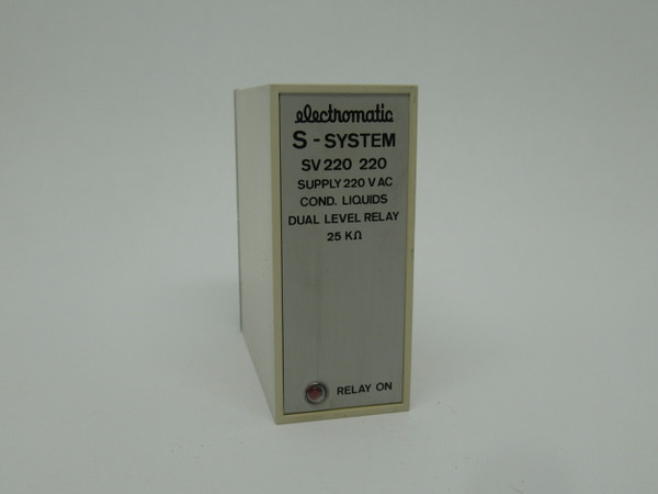 Electromatic SV220-220 S-System Dual Level Relay 220VAC 25kOhm USED
