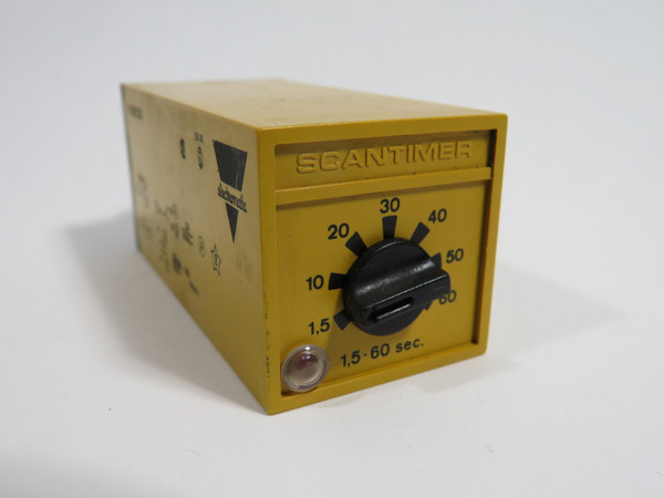 Electromatic B128120-060 Delay Off Scantimer 1.5-60s 120V 8-Pin SHELF WEAR USED