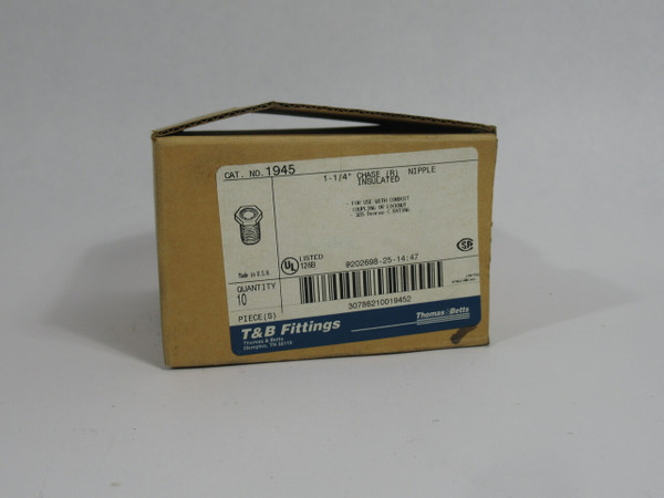 Thomas & Betts 1945 1-1/4" Chase Nipple Insulated Malleable Iron *Lot of 10* NEW