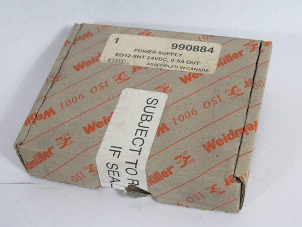 Weidmuller 990884 EG12-SNT-12 Power Supply 24VDC .5A NEW