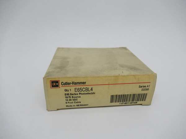 Cutler-Hammer E65CBL4 Photoelectric Sensor 16FT Source 10-30VDC 6 Foot Cable NEW