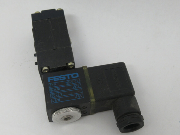 Festo MFH-5-3.3 6068 Solenoid Valve w/MSFG-24 Coil 24VDC 4.5W 130l/min USED