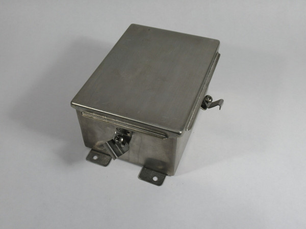 Hammond 1414N4PHSSG4 Junction Box w/ Hinge Cover and Panel 8" x 6"x 4" USED