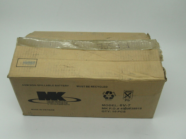 MK Powered 6V-7 Battery Lot of 10 *Damaged Box* NEW
