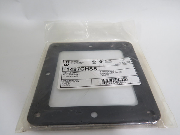 Hammond 1487CHSS Seal & Plate Kit for Pull Wire Way 4x4" *No Hardware* NWB