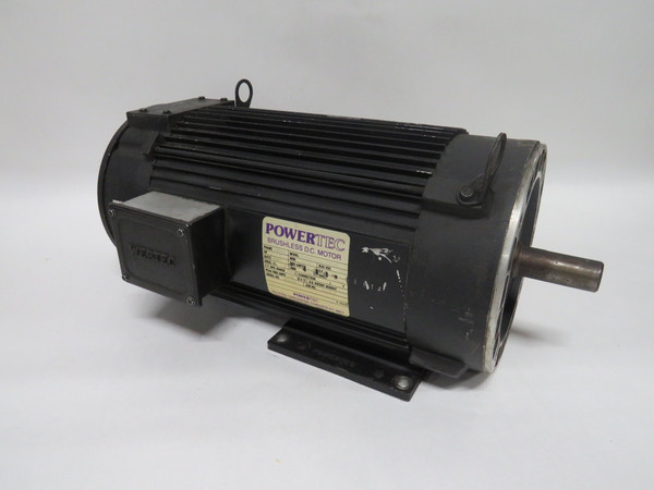 PowerTec Brushless DC Motor 5HP 1750RPM 320VDC 184TC TENV 21.4A USED