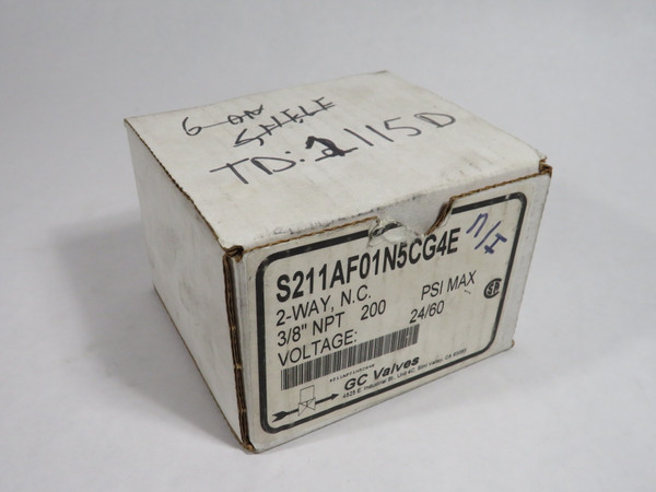 GC Valves S211AF01N5CG4E Solenoid Valve 24V 60Hz 3/8" NPT 200psi Air/Gas NEW