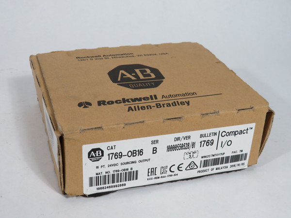 Allen-Bradley 1769-OB16 Series B Output Module 20.4-26.4VDC F/W Rev 3.1 NEW