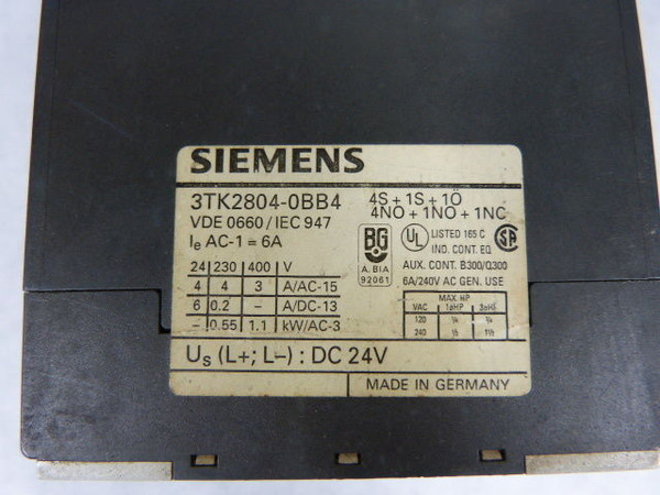Siemens 3TK2804-OBB4 Safety Relay  USED