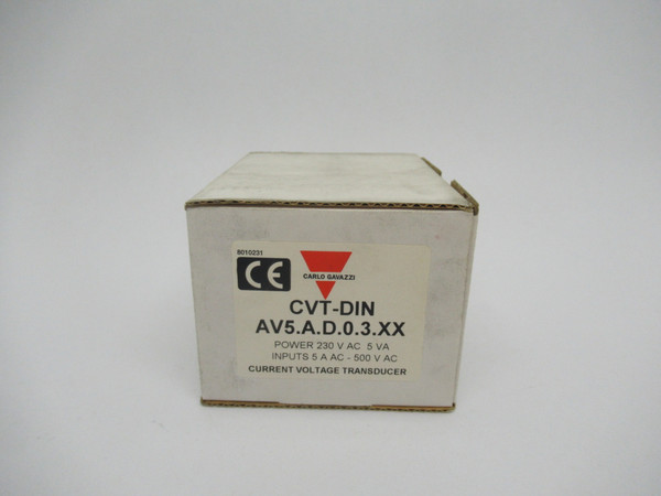 Carlo Gavazzi CVT-DIN Transducer 230VAC 5VA Input 5A 500VAC AV5.A.D.0.3.XX NEW