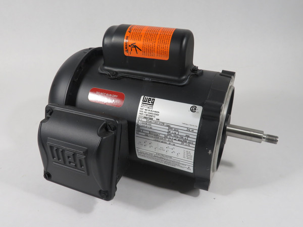 WEG 0.5HP 0.37kW 3500RPM 115-208/230V W56J TEFC 1Ph SHELF WEAR NOP