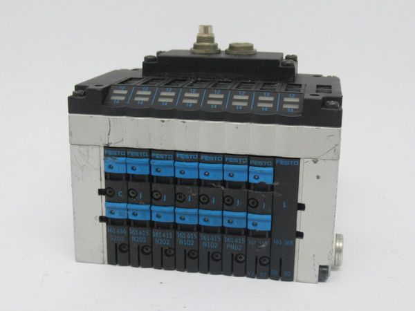 Festo CPV10-VI-10P-10-8C-FB-R-Y-C6JL Solenoid Valve Manifold Assembly USED
