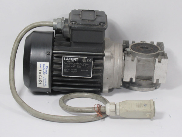 Lafert 0.18HP 1630RPM 333/575V TEFC 3Ph C/W Gear Reducer 25:1 Ratio USED