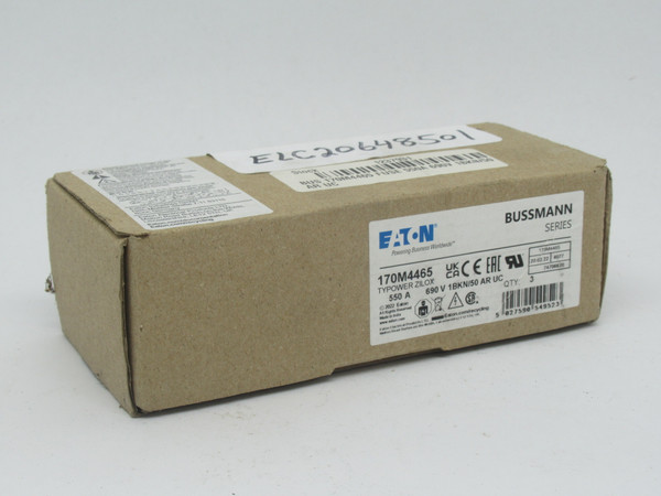 Eaton Bussmann 170M4465 High Speed Fuse 550A 690V 3-Pack NEW