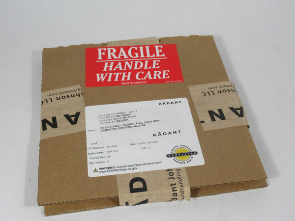 Kadant CSS816-0442-1 Gasket 4-7/16"ID 8-3/4"OD 1/16" Thick Lot of 5 NEW