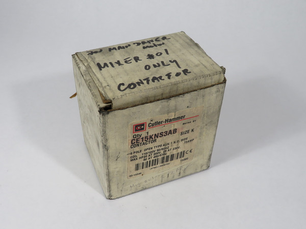 Cutler-Hammer CE15KNS3AB IEC Contactor 110/120V 50/60Hz 3-Pole SHELF WEAR NEW