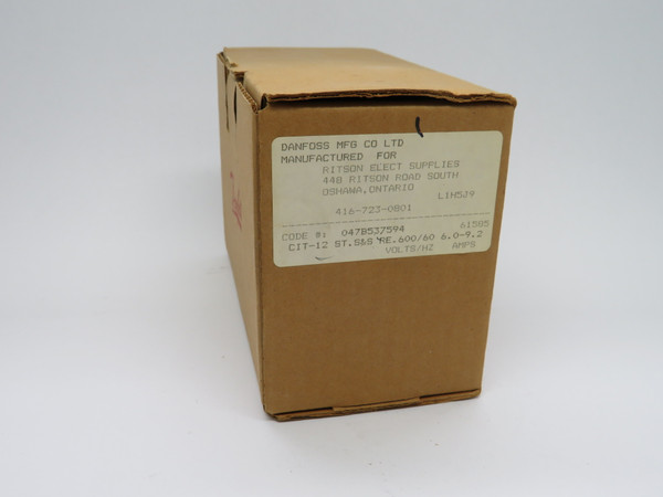 Danfoss 047B537594 Motor Starter CIT12 600V 60Hz 6.0-9.2A NEW