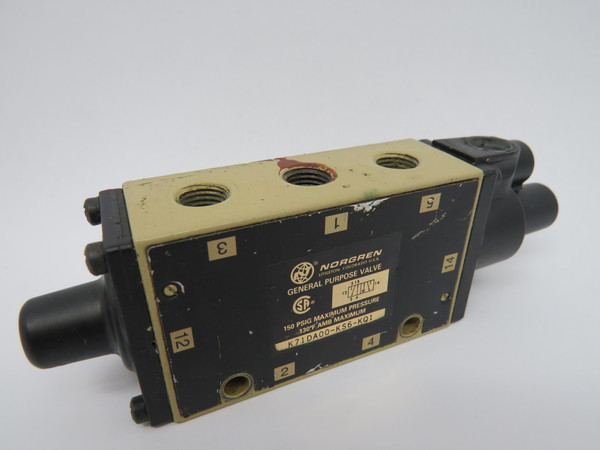 Norgren K71DA00-KS6-KQ1 5/2 Pneumatic Valve 1/4" 150 PSIG SHELF WEAR USED