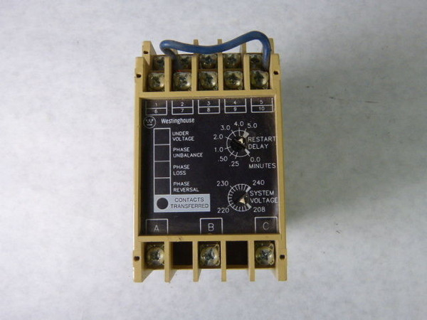 Westinghouse SVM3AB/4324B04G12 System Voltage Monitor  USED