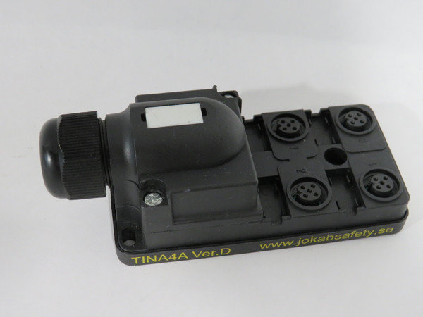 ABB TINA4A Ver. D Multi-Port Connection Block 4x5P M12 Connectors 24DC 4A USED