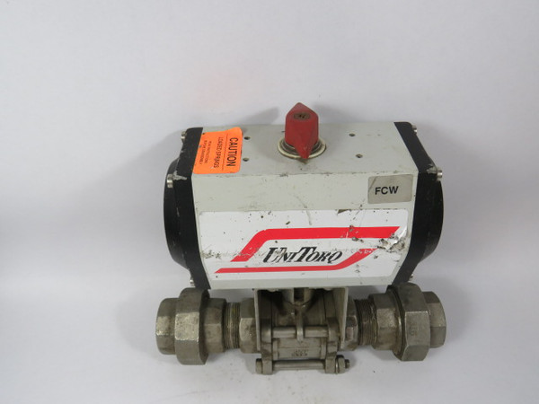 UniTorq M.103.1 Actuator w/316 Steel Ball Valve 1-1/2"NPT 1000WOG  USED